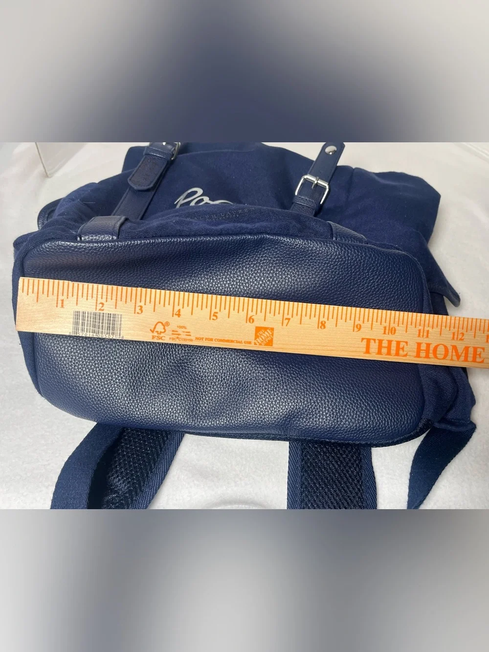 Polo by Ralph Lauren Navy Canvas Backpack with Leather-Trim Straps